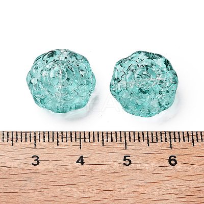 Spray Painted Transparent Glass Beads GLAA-D038-01H-1