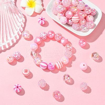 100Pcs Transparent & Opaque Acrylic Beads SACR-CJ0001-85-1