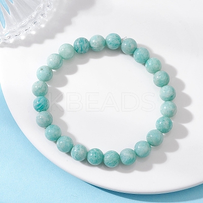 Grand A Natural Amazonite Beads Stretch Bracelets for Women BJEW-JB12929-1