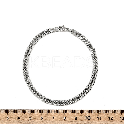 201 Stainless Steel Cuba Chian Bracelet for Men BJEW-B138-01P-1