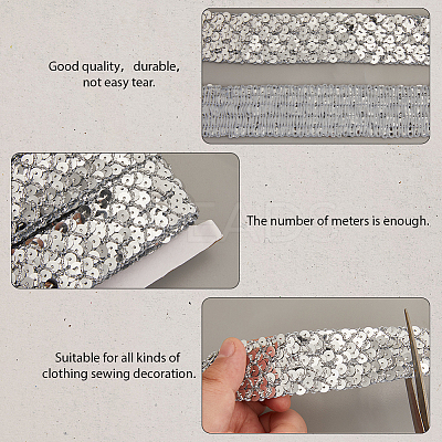 Polyester with PT Paillette Lace Trim Ribbon OCOR-WH20073-01C-1