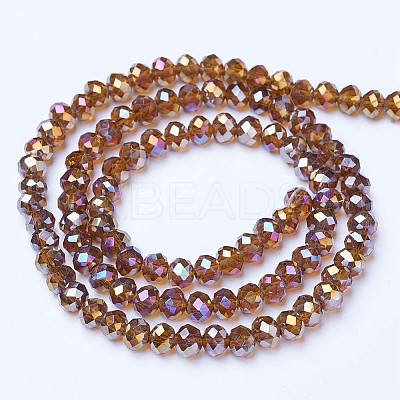 Electroplate Glass Beads Strands EGLA-A034-T4mm-B08-1