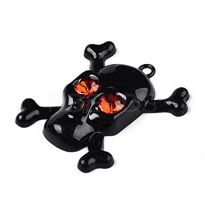 Baking Paint Alloy Rhinestone Pendants PALLOY-N176-109B-1
