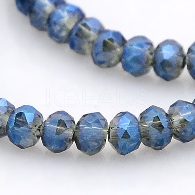 Full Rainbow Plated Faceted Rondelle  Glass Beads Strands GLAA-A024B-FR03-1