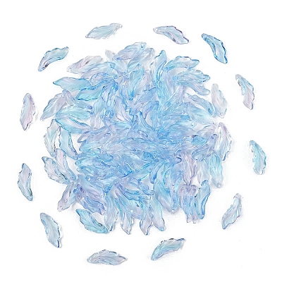 100Pcs Baking Paint Transparent Glass Pendants GLAA-YW0004-81B-1