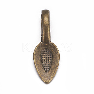 Tibetan Style Alloy Glue-on Flat Pad Bails X-MAB3348Y-NF-1