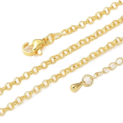 Brass Double Link Chains Necklaces for Women NJEW-D302-37G-1
