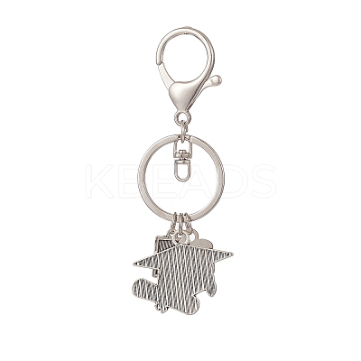 Tibetan Style Alloy Doctor Hat & Book Pendant Keychain with Apple Resin Charms KEYC-TA00006-1