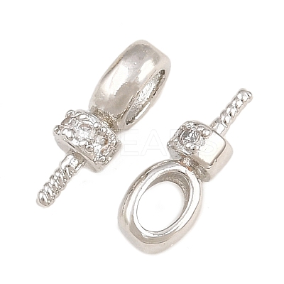 Brass Micro Pave Cubic Zirconia Screw Eye Peg Bails CU-CBA3901-02P-1