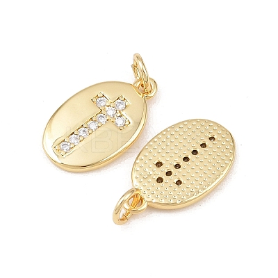 Brass Micro Pave Cubic Zirconia Pendants KK-G544-23G-1
