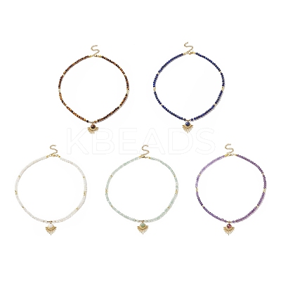 Mixed Natural Gemstone Beaded Necklaces NJEW-JN04226-1