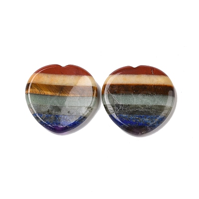 7 Chakra Heart Thumb Worry Stone for Anxiety Therapy G-G864-21-1