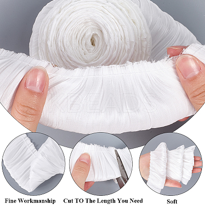 5M Double Layer Polyester Pleated Lace Ribbon OCOR-CY0001-41D-1