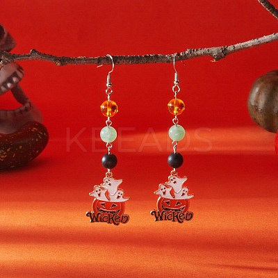 Alloy Enamel Dangle Earrings FS-WGFB6AD-04-1