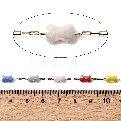 Colorful Bowknot Handmade Glass Beaded Chains CHS-K020-13G-1