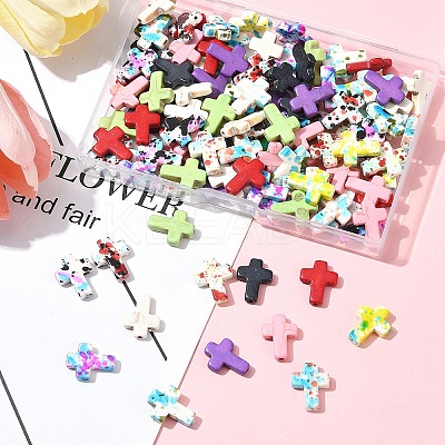 120Pcs 13 Colors Dyed Synthetic Turquoise Beads Sets G-FS0005-84-1