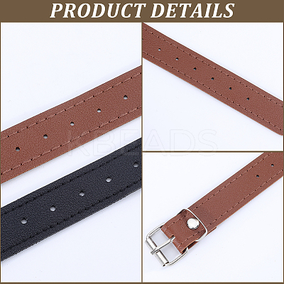2 Pairs 2 Colors Imitation Leather Belt AJEW-GF0009-24-1