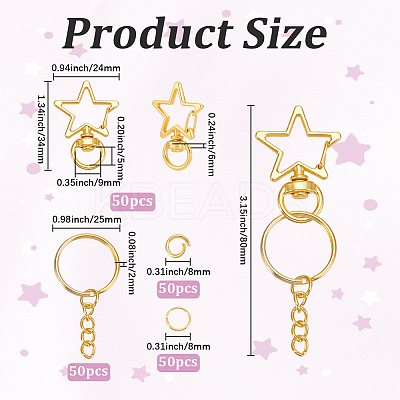 Star DIY Keychain Findings Kits DIY-SP0006-97G-1