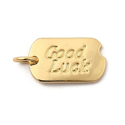 Brass Oval with Good Luck Pendants KK-I360-037G-1