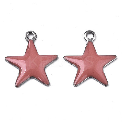 201 Stainless Steel Enamel Charms X-STAS-N088-14I-1
