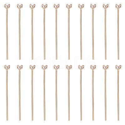 26Pcs Brass Micro Pave Clear Cubic Zirconia Head Pins KK-BBC0018-97G-01-1