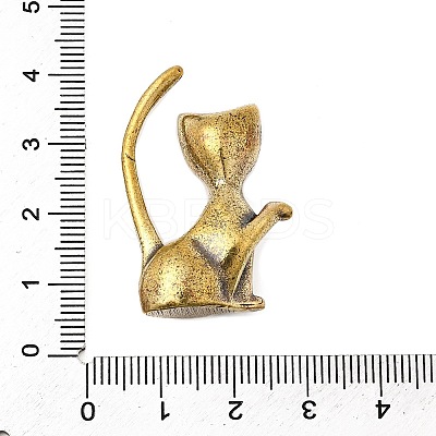 Brass Cat Miniature Figurine Statues KK-S335-02AB-A-1