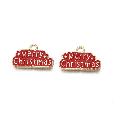 Rack Plating Alloy Enamel Pendants X-ENAM-N055-173A-1