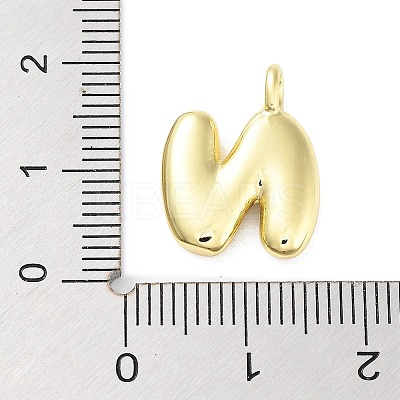 Rack Plating Brass Balloon Letter Pendants KK-C050-01G-N-1