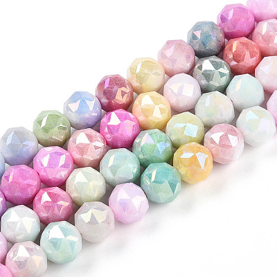 Anti-Tarnish Electroplate Glass Beads Strands GLAA-N010-8mm-05-1
