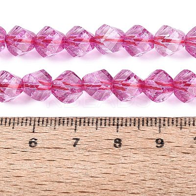 Crackle Transparent Glass Beads Strands GLAA-N068-02A-07-1