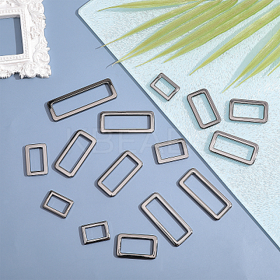 24Pcs 6 Style Rectangle Zinc Alloy Adjuster Buckles FIND-CA0008-58-1
