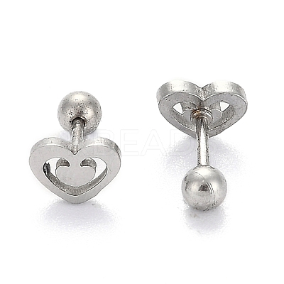 Tarnish Resistant 201 Stainless Steel Barbell Cartilage Earrings EJEW-R147-34-1