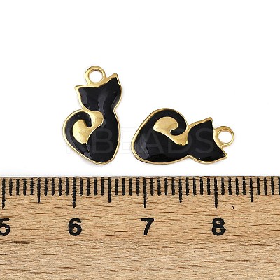 304 Stainless Steel Enamel Charms STAS-L290-37A-G-1