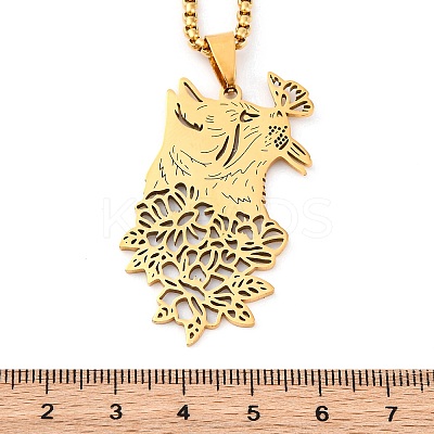 201 Stainless Steel Pendant Necklaces NJEW-C066-19G-1