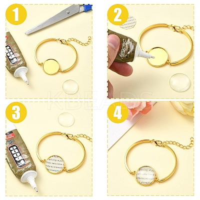 DIY Blank Dome Alloy Bangle Jewelry Making Kits DIY-YW0010-36-1
