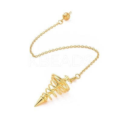 Brass Cable Chain Coil Dowsing Pendulums HJEW-D004-01G-1