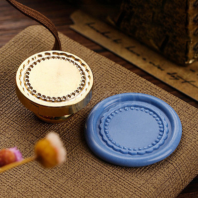 Golden Plated Wax Seal Brass Stamp Head LS-AJEW-C031-01C-1