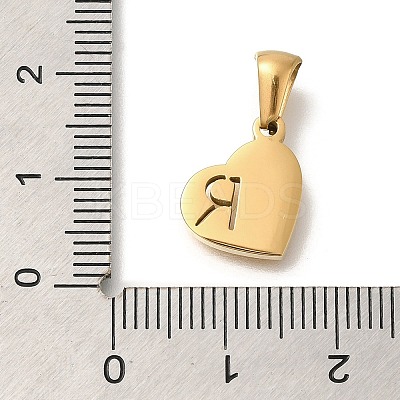 304 Stainless Steel Heart Pendants with Rhinestone STAS-Z103-01G-18-1