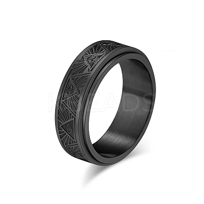 Eye Pattern Stainless Steel Rotating Finger Ring PW-WG69410-16-1