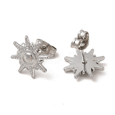 Non-Tarnish 304 Stainless Steel Sun Stud Earrings for Women EJEW-I281-04P-1