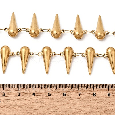 304 Stainless Steel Spiked Cone Link Chain Necklaces for Women NJEW-G192-01G-1