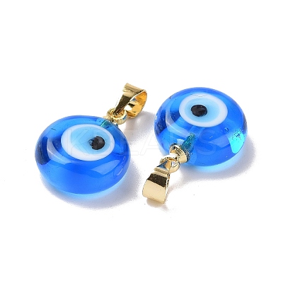 Handmade Lampwork Evil Eye Pendants LAMP-P057-01G-1