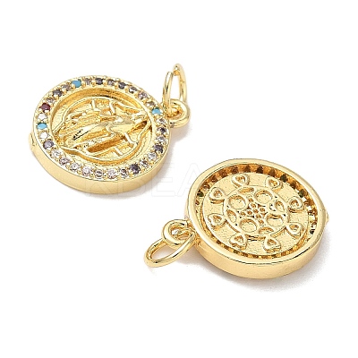 Holy Virgin Theme Brass Cubic Zirconia Pendants KK-L253-32G-06-1