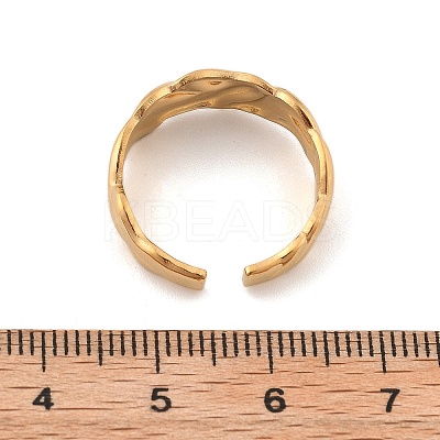 304 Stainless Steel Open Cuff Ring for Women RJEW-M049-01G-08-1