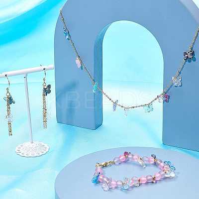 Transparent Spray Painted Glass Charms GLAA-T016-22-1