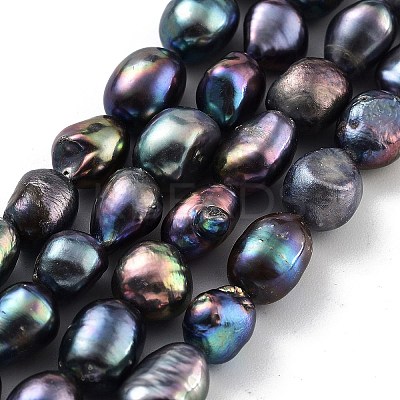 Dyed Natural Cultured Freshwater Pearl Beads Strands PEAR-P062-28F-1
