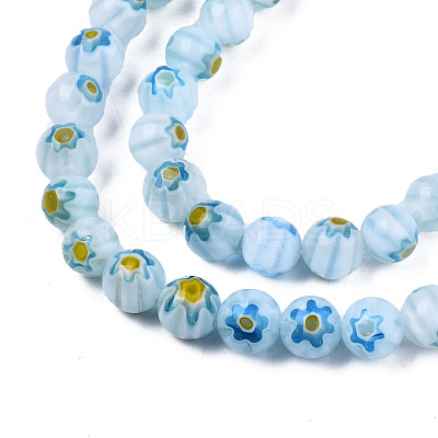 Round Millefiori Glass Beads Strands LK-P001-36-1
