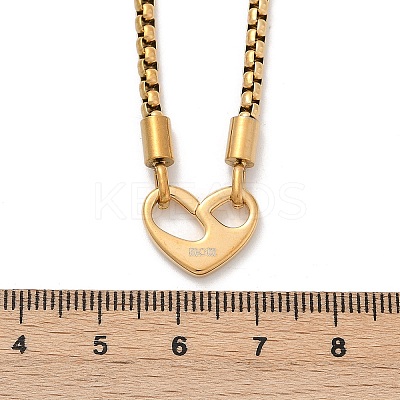 Mother's Day 304 Stainless Steel Mom Heart Pendant Necklaces for Women NJEW-Z079-01G-1