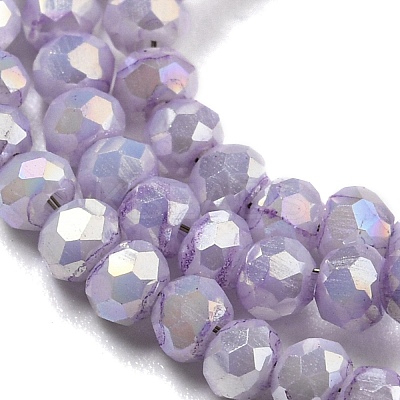 Opaque Baking Paint Glass Beads Strands DGLA-F002-03E-1