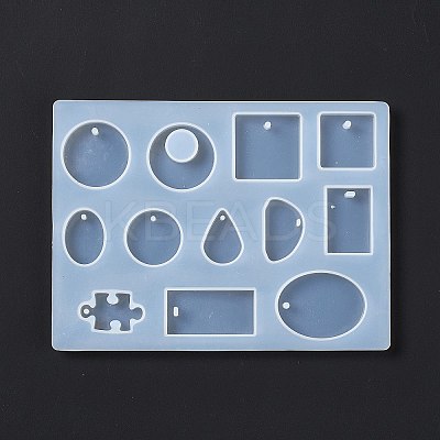 Geometrical Shape & Puzzle Piece Pendant Silicone Molds X-DIY-D076-03-1